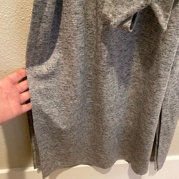 BANANA REPUBLIC Dress Midi gray Belted slits Size M Tall - Picture 6 of 8